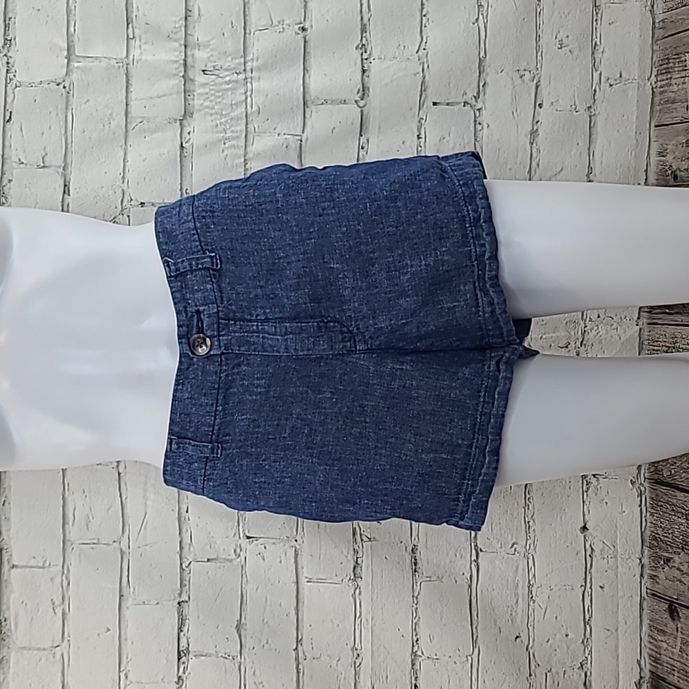 Old Navy Lightweight Preppy Linen Blend Everyday Mid-Rise Flat Chino Short Denim